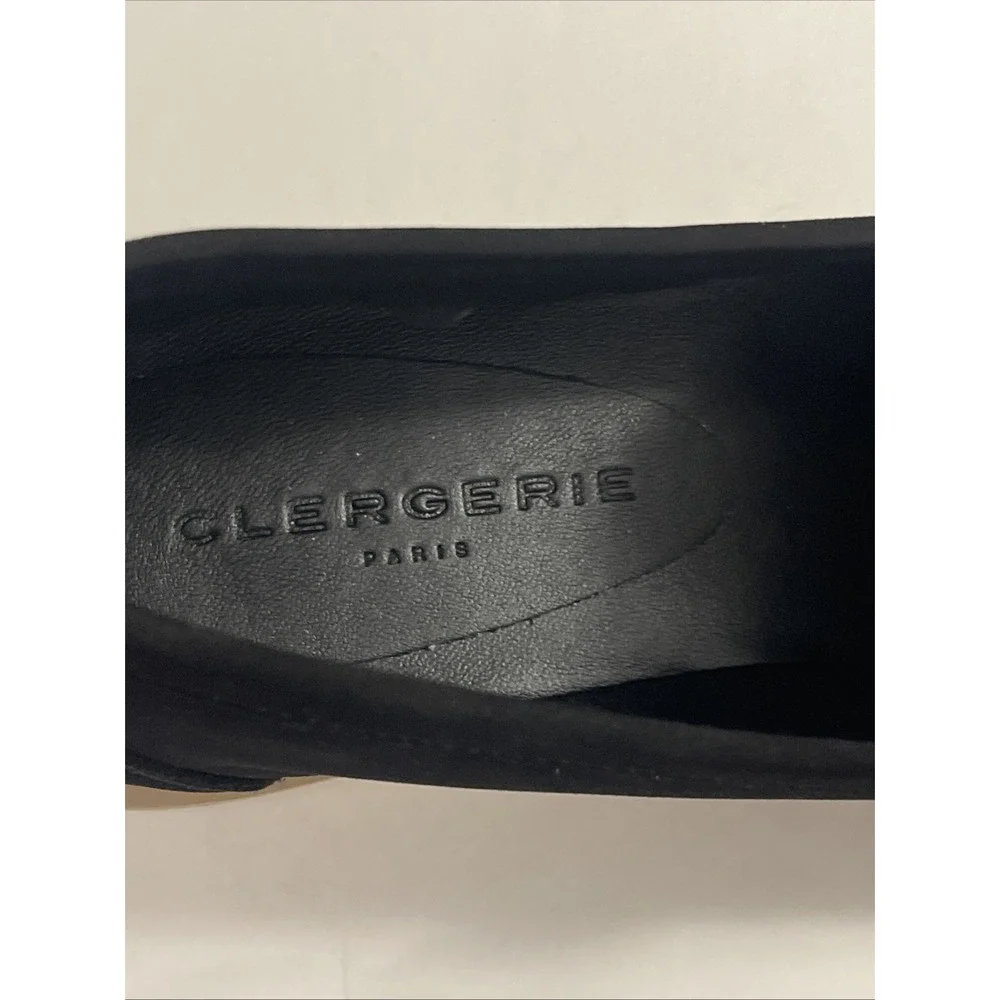 NEW Clergerie Paris 330127 Black Suede Leather Shoes‎ Women 7.5 A EU 38 Loafer